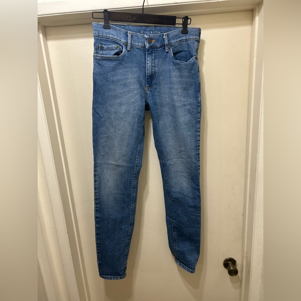 Mott & Bow Benson Skinny Jeans Mens Size 30 x 32 Light Blue Denim Stretch $129